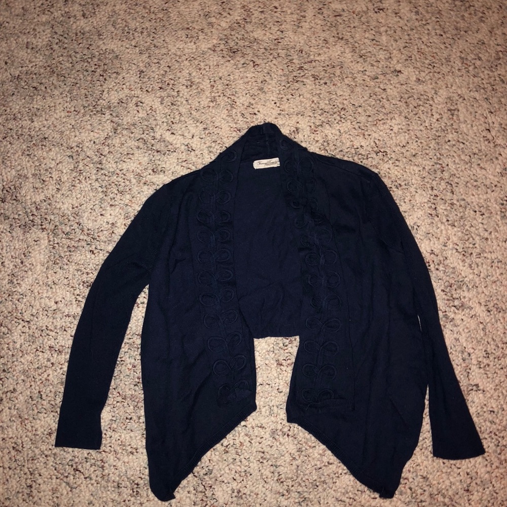 Cropped navy cardigan